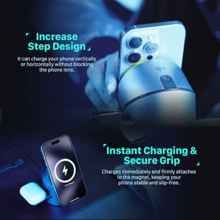 แท่นชาร์จไร้สาย ADAM elements Mag Tube Qi2 3-in-1 Intelligent Charging Station สีดำ_6